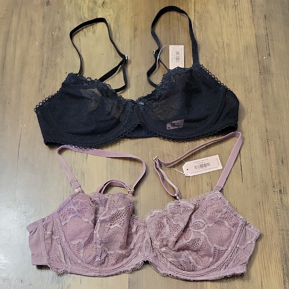 Black and Purple Structured Bras Intimates & Sleepwear
